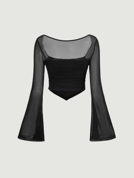 Ditsy Square Neck Top For Women