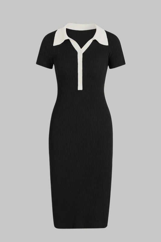 Modern Contrast Collar Dress